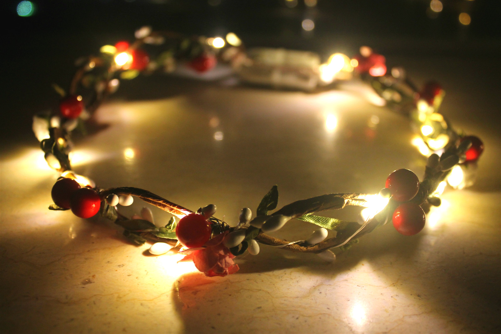 LED Flower Crown with Red Berry